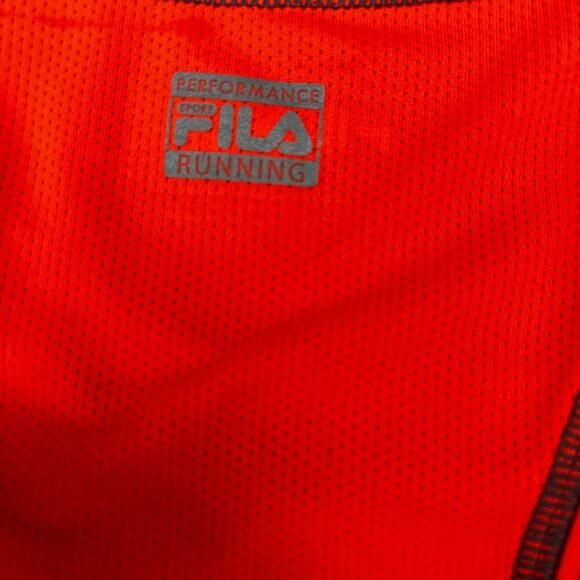 FILA women’s M running, long sleeve striped top, orange gray - Picture 8 of 8